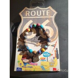 NEW JILZARAH Premium Clay Bead DESTINATION ROUTE 66 MULTI COLOR Bracelet New